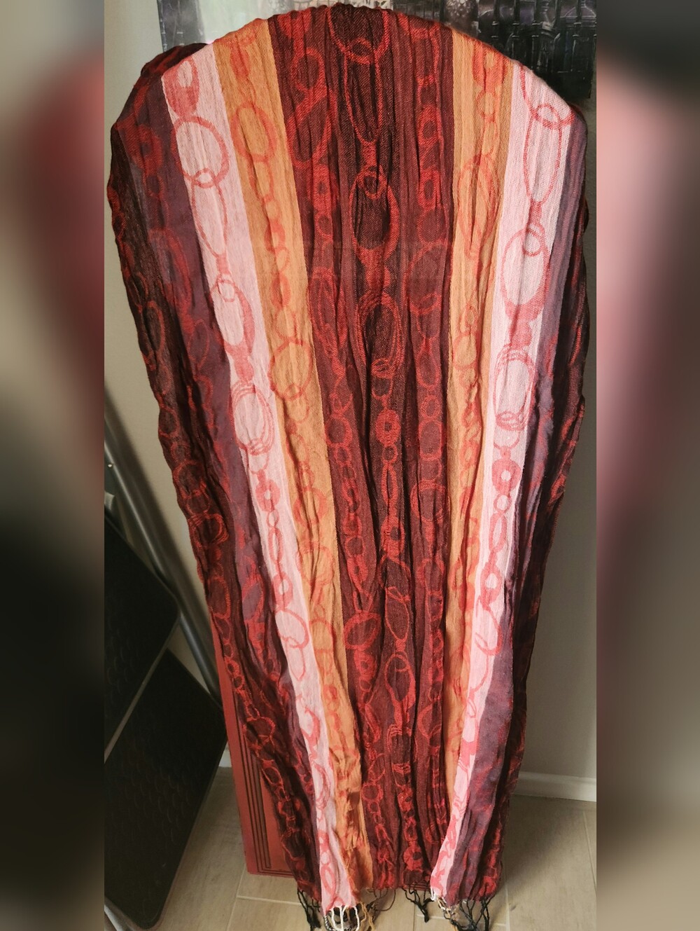 Striped Circle Pattern Lightweight Scarf